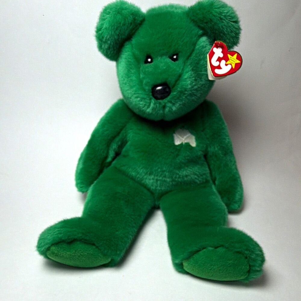 Ty Beanie Buddy 12” Erin Green Bear Plush Shamrock 1998 Vintage